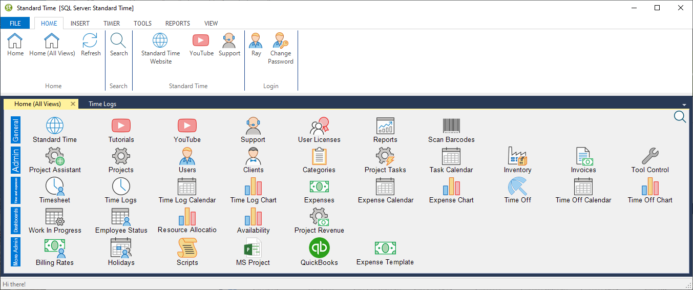 Standard Time Windows client application